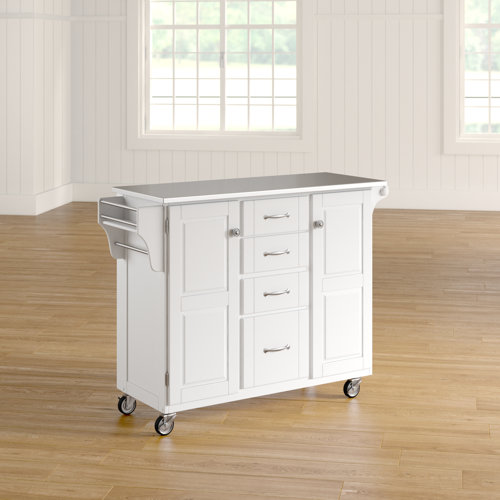 Red Barrel Studio® Littrell Metal Kitchen Island & Reviews | Wayfair